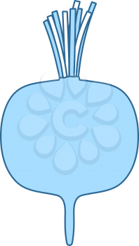 Radishes Icon. Thin Line With Blue Fill Design. Vector Illustration.