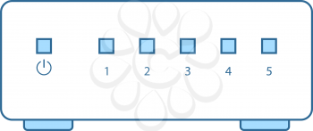 Ethernet Switch Icon. Thin Line With Blue Fill Design. Vector Illustration.