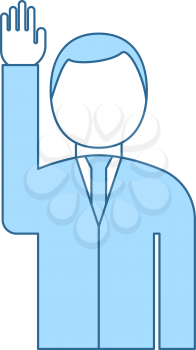. Thin Line With Blue Fill Design. Vector Illustration.