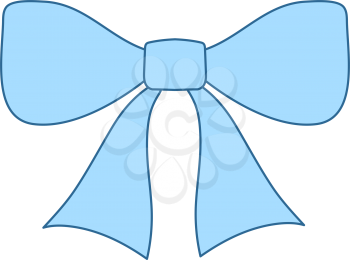 Party Bow Icon. Thin Line With Blue Fill Design. Vector Illustration.