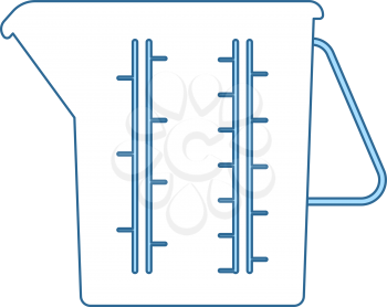 Measure Glass Icon. Thin Line With Blue Fill Design. Vector Illustration.