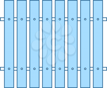 Icon Of Construction Fence In Ui Colors. Thin Line With Blue Fill Design. Vector Illustration.
