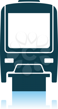 Monorail Icon Front View. Shadow Reflection Design. Vector Illustration.