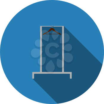Hanger Rail Icon. Flat Circle Stencil Design With Long Shadow. Vector Illustration.