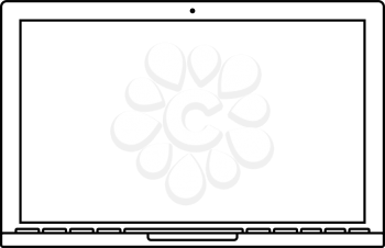 Laptop Icon. Outline Simple Design With Editable Stroke. Vector Illustration.