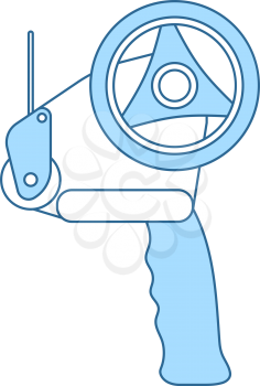 Scotch Tape Dispenser Icon. Thin Line With Blue Fill Design. Vector Illustration.