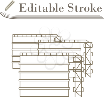 Oil Tank Storage Icon. Editable Stroke Simple Design. Vector Illustration.