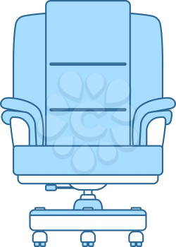 Boss Armchair Icon. Thin Line With Blue Fill Design. Vector Illustration.