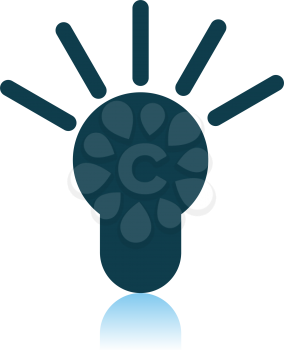 Idea Lamp Icon. Shadow Reflection Design. Vector Illustration.