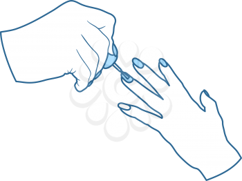 Manicure Icon. Thin Line With Blue Fill Design. Vector Illustration.