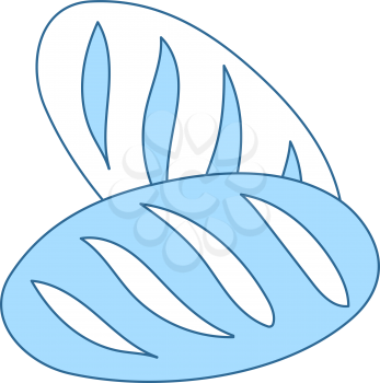 Bread Icon. Thin Line With Blue Fill Design. Vector Illustration.