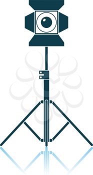 Stage Projector Icon. Shadow Reflection Design. Vector Illustration.