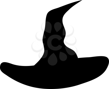 Witch Hat Over White Background for Creating Halloween Designs.  Vector illustration.