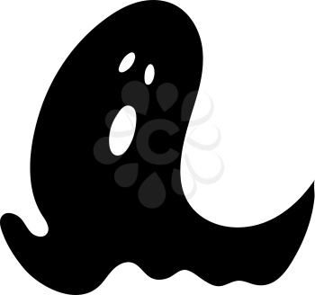Cartoon Ghost Over White Background for Creating Halloween Designs.  Vector illustration.