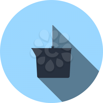 Icon of bucket. Flat color design. Vector illustration.