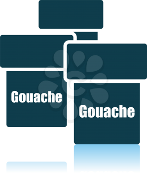 Gouache Can Icon. Shadow Reflection Design. Vector Illustration.