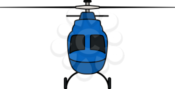 Helicopter Icon. Outline With Color Fill Design. Vector Illustration.