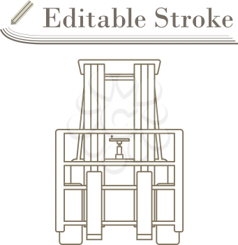 Warehouse Forklift Icon. Editable Stroke Simple Design. Vector Illustration.