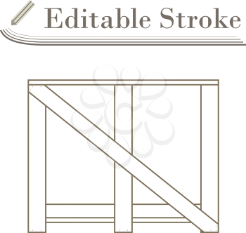 Wood Lathing For Fragile Goods. Editable Stroke Simple Design. Vector Illustration.