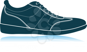 Man Casual Shoe Icon. Shadow Reflection Design. Vector Illustration.