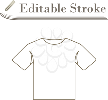 T-shirt Icon. Editable Stroke Simple Design. Vector Illustration.