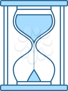 Hourglass Icon. Thin Line With Blue Fill Design. Vector Illustration.