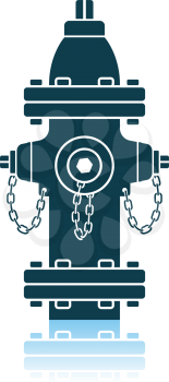 Fire Hydrant Icon. Shadow Reflection Design. Vector Illustration.