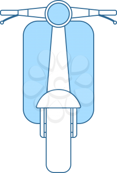 Scooter Icon. Thin Line With Blue Fill Design. Vector Illustration.