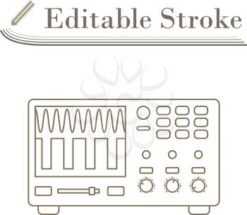 Oscilloscope Icon. Editable Stroke Simple Design. Vector Illustration.