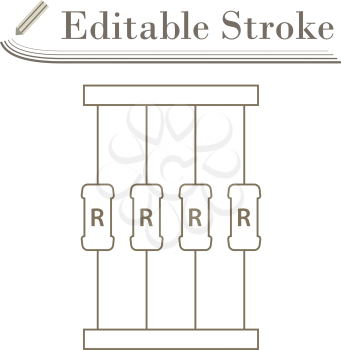 Resistor Tape Icon. Editable Stroke Simple Design. Vector Illustration.