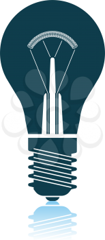 Electric Bulb Icon. Shadow Reflection Design. Vector Illustration.