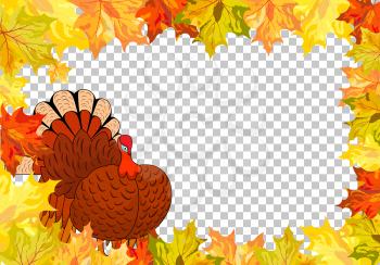 Thanksgiving Day.  Transparency Grid Design. Vector Illustration.
