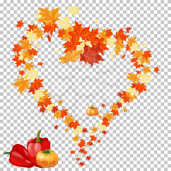 Thanksgiving Day background with maple leaves. All objects are separated. Vector illustration with transparency and mesh. Eps 10.