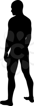 Sitting Pose Man Silhouette. Very smooth and detailed. Vector illustration.    