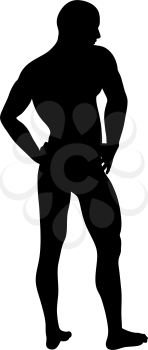 Standing Pose Man Silhouette. Very smooth and detailed. Vector illustration.    