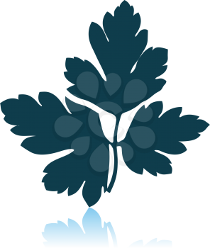 Parsley Icon On Gray Background. Shadow Reflection Design. Vector Illustration.
