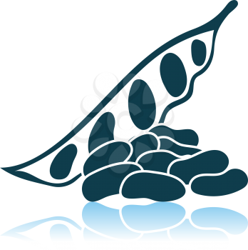 Beans Icon On Gray Background. Shadow Reflection Design. Vector Illustration.