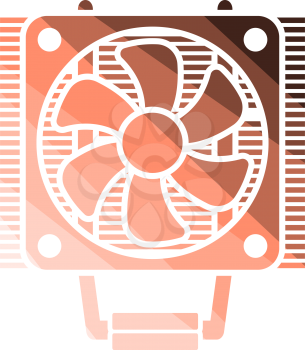 CPU Fan Icon. Flat Color Ladder Design. Vector Illustration.