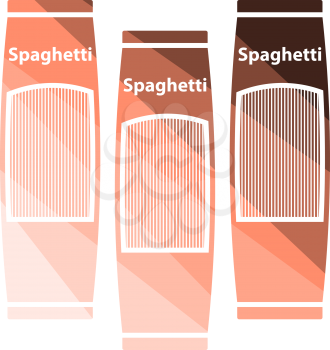 Spaghetti Package Icon. Flat Color Ladder Design. Vector Illustration.