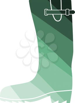 Rubber Boot Icon. Flat Color Ladder Design. Vector Illustration.