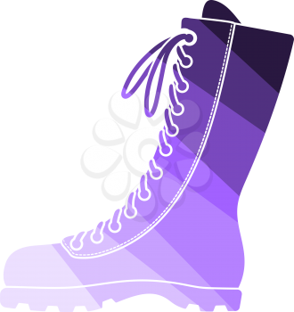 Hiking Boot Icon. Flat Color Ladder Design. Vector Illustration.