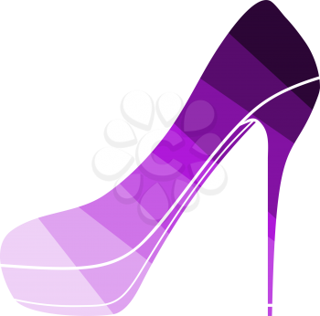 High Heel Shoe Icon. Flat Color Ladder Design. Vector Illustration.