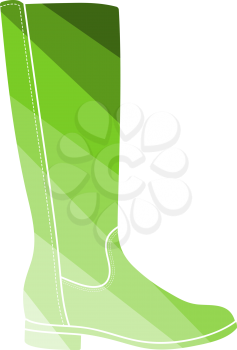 Autumn Woman Boot Icon. Flat Color Ladder Design. Vector Illustration.