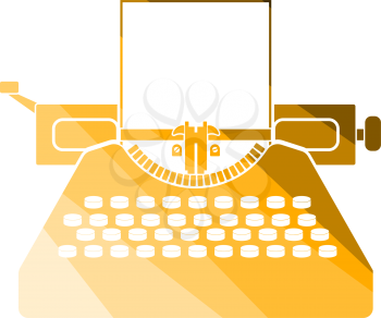 Typewriter Icon. Flat Color Ladder Design. Vector Illustration.