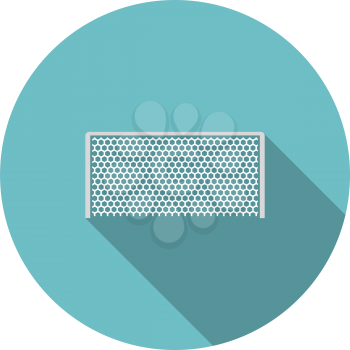 Soccer Gate Icon. Flat Circle Stencil Design With Long Shadow. Vector Illustration.