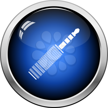Music Jack Plug-in Icon. Glossy Button Design. Vector Illustration.