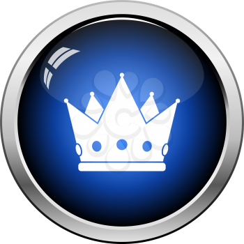 Party Crown Icon. Glossy Button Design. Vector Illustration.