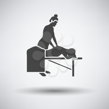 Woman massage icon on gray background with round shadow. Vector illustration.