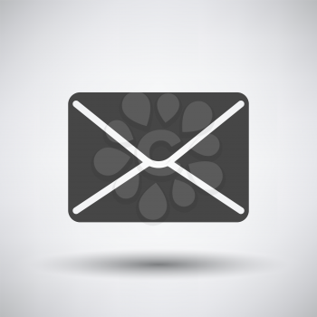 Mail Icon. Dark Gray on Gray Background With Round Shadow. Vector Illustration.