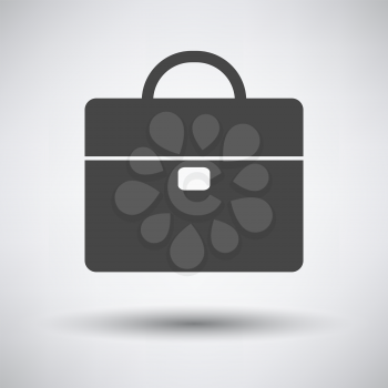 Briefcase Icon. Dark Gray on Gray Background With Round Shadow. Vector Illustration.